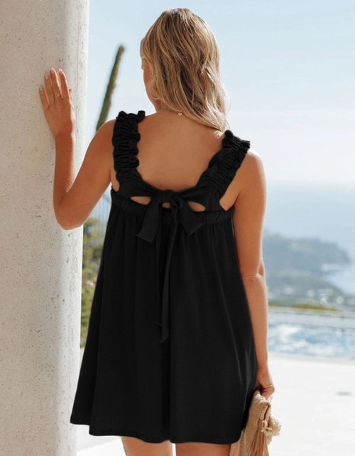 Load image into Gallery viewer, Full Size Frill Pocketed Square Neck Wide Strap Dress
