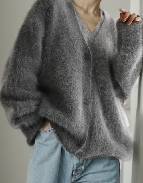 Load image into Gallery viewer, Button Up Dropped Shoulder Cardigan
