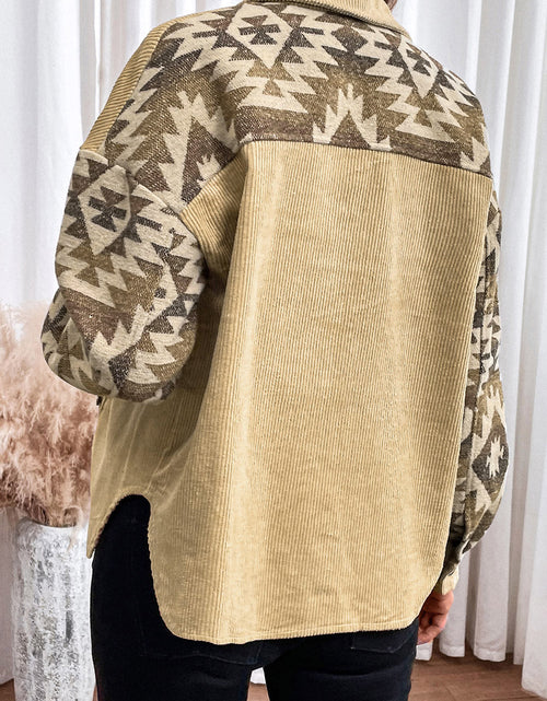 Load image into Gallery viewer, Geometric Button Down Collared Jacket
