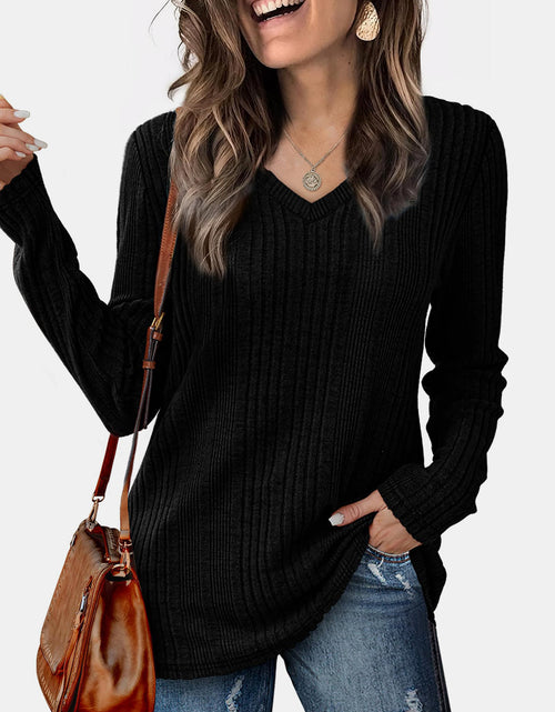Load image into Gallery viewer, V-Neck Long Sleeve T-Shirt
