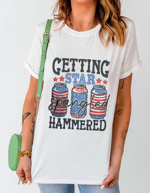 Load image into Gallery viewer, Graphic Round Neck Short Sleeve T-Shirt
