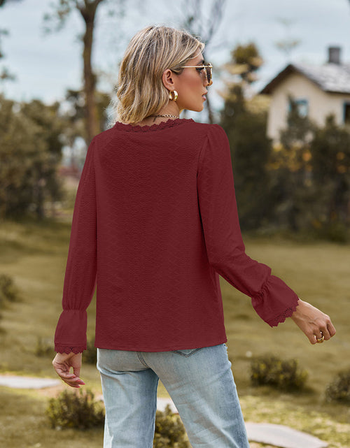 Load image into Gallery viewer, V-Neck Flounce Sleeve Blouse
