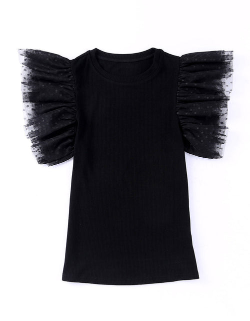 Load image into Gallery viewer, Polka Dot Flutter Sleeve Top

