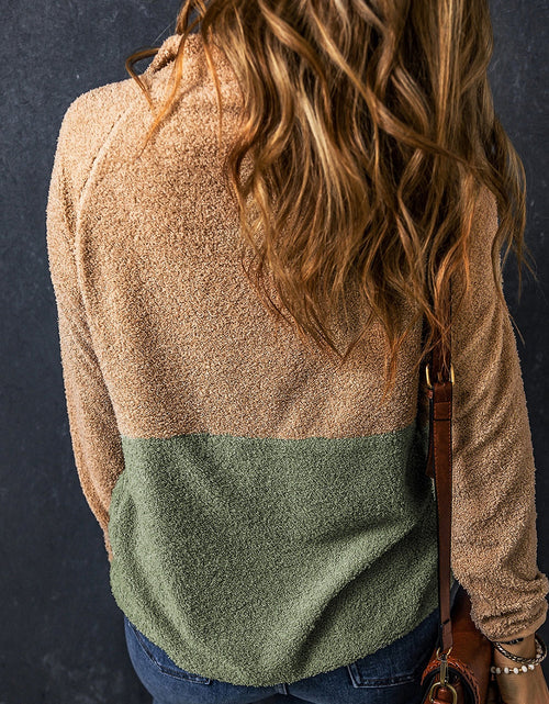 Load image into Gallery viewer, Contrast Half Zip Long Sleeve Sweatshirt
