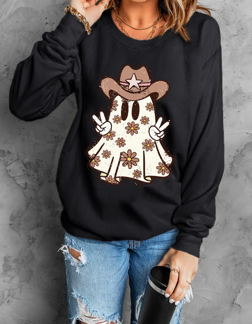 Load image into Gallery viewer, Ghost Round Neck Long Sleeve Sweatshirt
