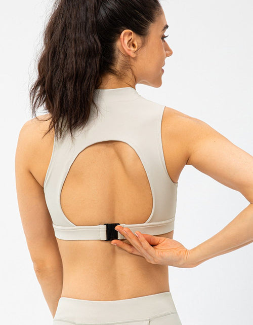 Load image into Gallery viewer, Full Size Cropped Cutout Back Zipper Front Active Tank Top

