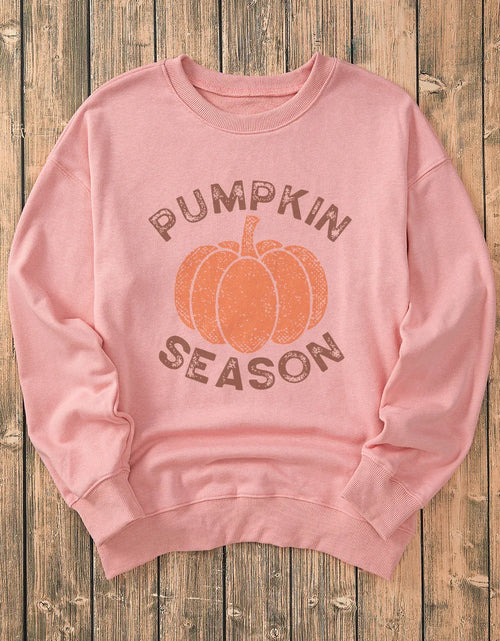 Load image into Gallery viewer, Graphic Round Neck Long Sleeve Sweatshirt
