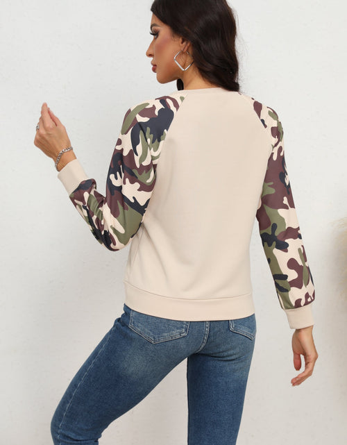 Load image into Gallery viewer, Camouflage Raglan Sleeve Sweatshirt
