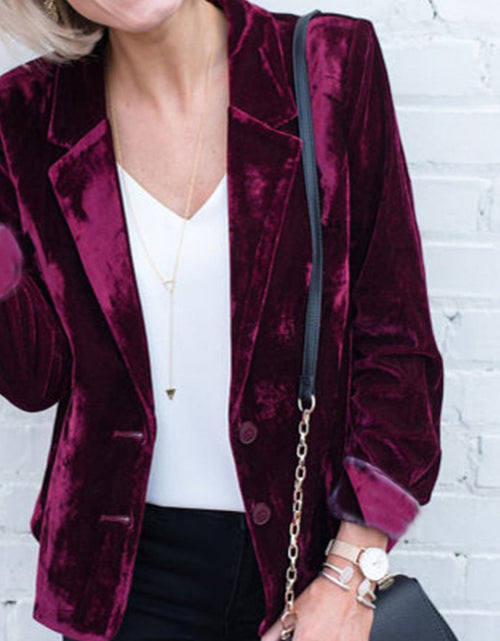 Load image into Gallery viewer, Button Up Lapel Collar Blazer
