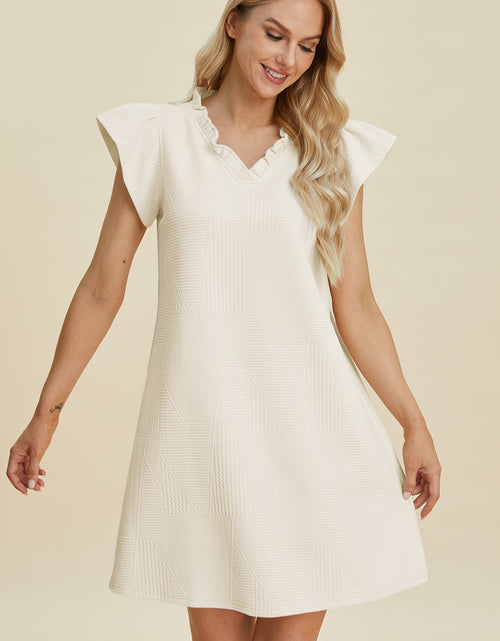 Load image into Gallery viewer, Double Take Full Size Ruffled V-Neck Cap Sleeve Dress
