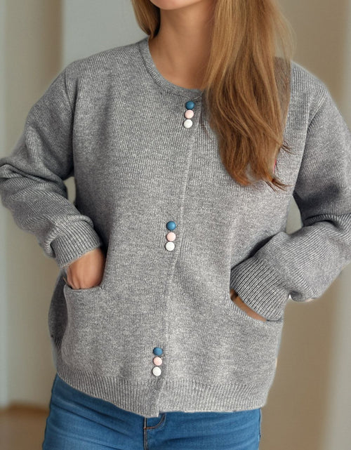 Load image into Gallery viewer, Button Down Long Sleeve Cardigan with Pockets
