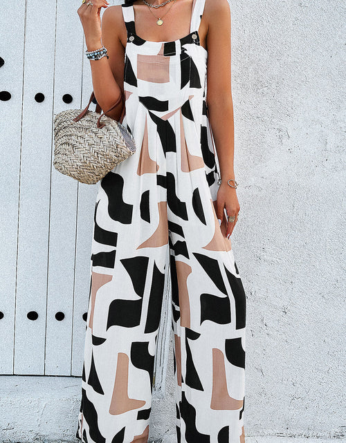 Load image into Gallery viewer, Devine Printed Wide Strap Jumpsuit with Pockets
