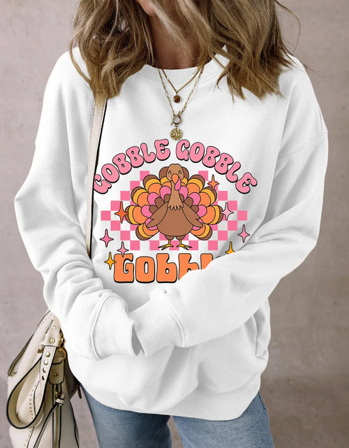Load image into Gallery viewer, Graphic Dropped Shoulder Long Sleeve Sweatshirt
