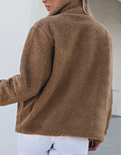 Load image into Gallery viewer, Zip Up Long Sleeve Plush Jacket
