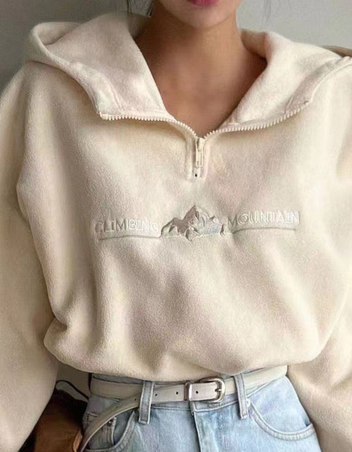 Load image into Gallery viewer, Mountain Quarter Zip Long Sleeve Hoodie
