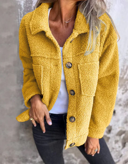Load image into Gallery viewer, Full Size Fuzzy Button Up Drop Shoulder Jacket
