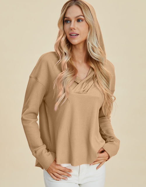 Load image into Gallery viewer, Double Take Full Size High-Low Dropped Shoulder Long Sleeve Hoodie
