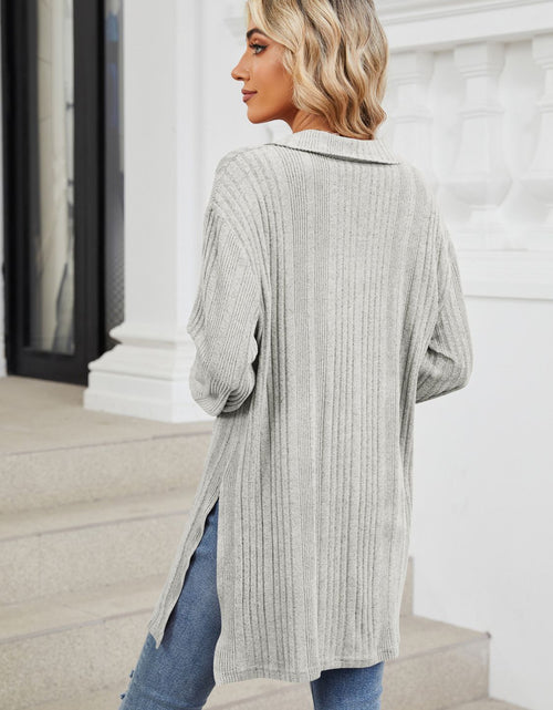 Load image into Gallery viewer, Slit Johnny Collar Long Sleeve T-Shirt
