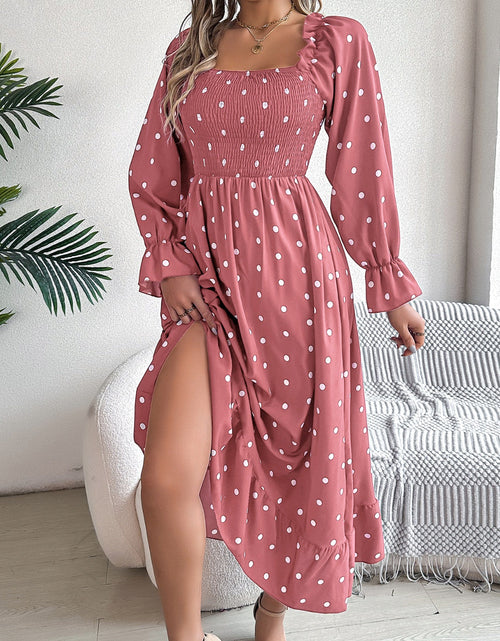 Load image into Gallery viewer, Polka Dot Flounce Sleeve Midi Dress
