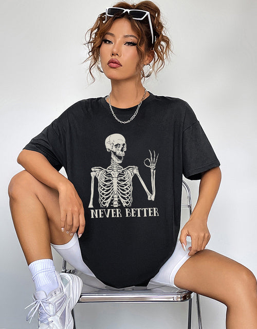 Load image into Gallery viewer, Round Neck Short Sleeve Never Better Graphic T-Shirt
