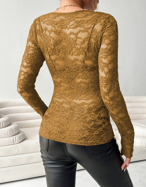Load image into Gallery viewer, V-Neck Long Sleeve Lace Top
