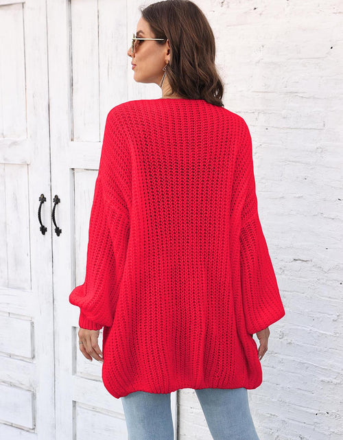 Load image into Gallery viewer, Open Front Dropped Shoulder Longline Cardigan
