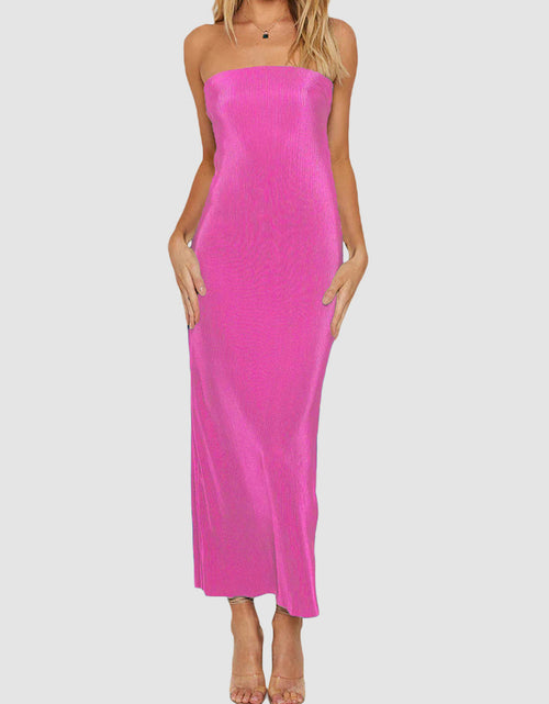 Load image into Gallery viewer, Lace-Up Back Tube Maxi Dress
