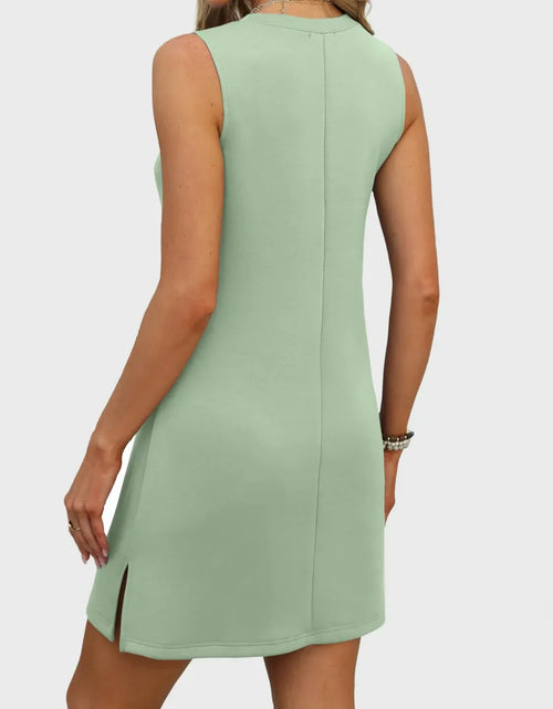 Load image into Gallery viewer, Slit V-Neck Sleeveless Mini Dress
