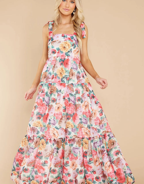 Load image into Gallery viewer, Floral Square Neck Wide Strap Maxi Dress
