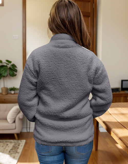 Load image into Gallery viewer, Full Size Turtleneck Zip Up Long Sleeve Sherpa Jacket
