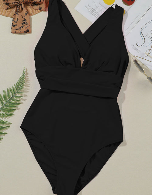 Load image into Gallery viewer, Crisscross Wide Strap One-Piece Swimwear
