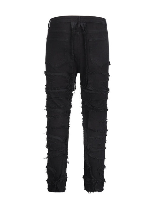 Load image into Gallery viewer, Men's Washed Distressed Panelled Jeans
