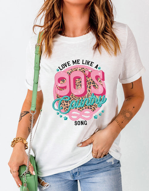 Load image into Gallery viewer, Graphic Round Neck Short Sleeve T-Shirt
