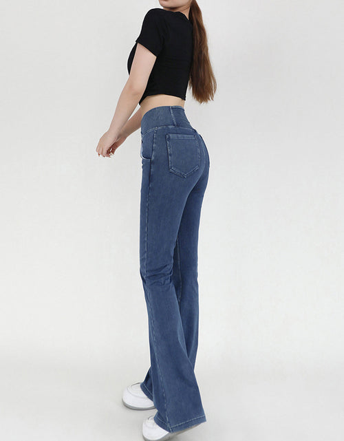 Load image into Gallery viewer, Wide Waistband Bootcut Jeans with Pockets
