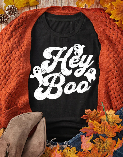 Load image into Gallery viewer, Letter Graphic Round Neck Short Sleeve T-Shirt
