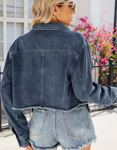 Load image into Gallery viewer, Button Up Long Sleeve Denim Jacket with Pockets
