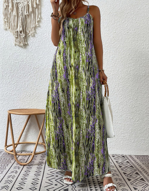 Load image into Gallery viewer, Full Size Printed Scoop Neck Maxi Cami Dress
