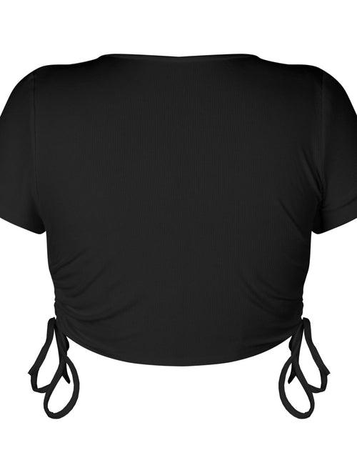 Load image into Gallery viewer, Round Neck Short Sleeve Drawstring Tee
