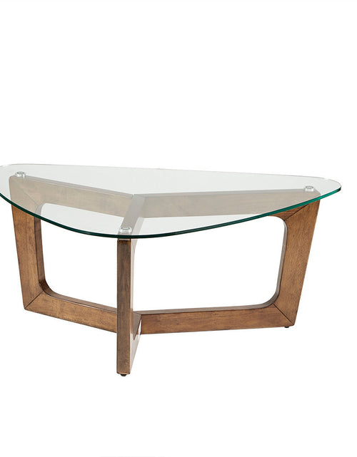 Load image into Gallery viewer, Wood Base Tempered Glass Top Coffee Table by Blak Hom
