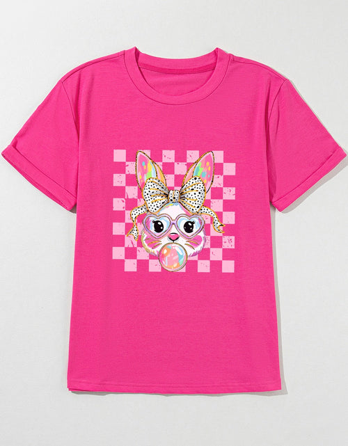 Load image into Gallery viewer, Rabbit Graphic Round Neck Short Sleeve T-Shirt
