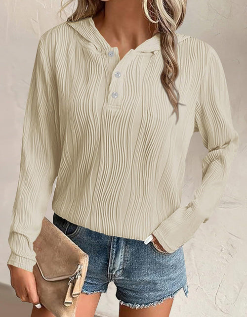 Load image into Gallery viewer, Textured Long Sleeve Hoodie
