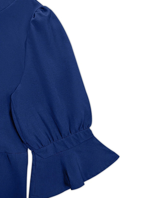 Load image into Gallery viewer, Tiered Notched Half Sleeve Dress
