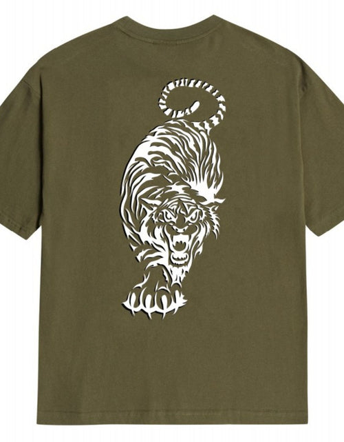 Load image into Gallery viewer, Men's Plus Size Tiger Round Neck Short Sleeve T-Shirt
