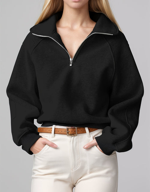 Load image into Gallery viewer, Half Zip Long Sleeve Sweatshirt
