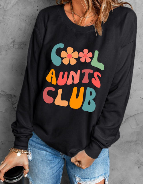 Load image into Gallery viewer, Letter Graphic Round Neck Long Sleeve Sweatshirt

