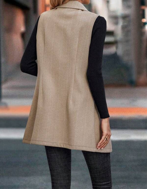 Load image into Gallery viewer, Buttoned Collared Neck Longline Vest Coat
