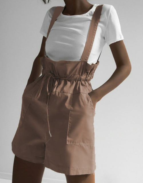 Load image into Gallery viewer, Drawstring Wide Strap Overalls with Pockets
