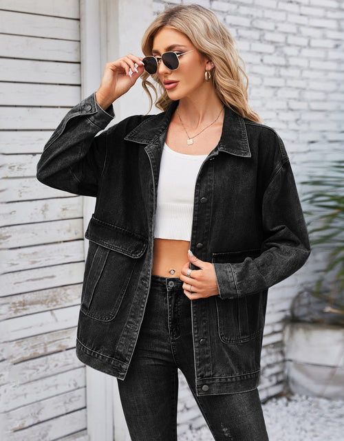 Load image into Gallery viewer, Button Up Long Sleeve Denim Jacket
