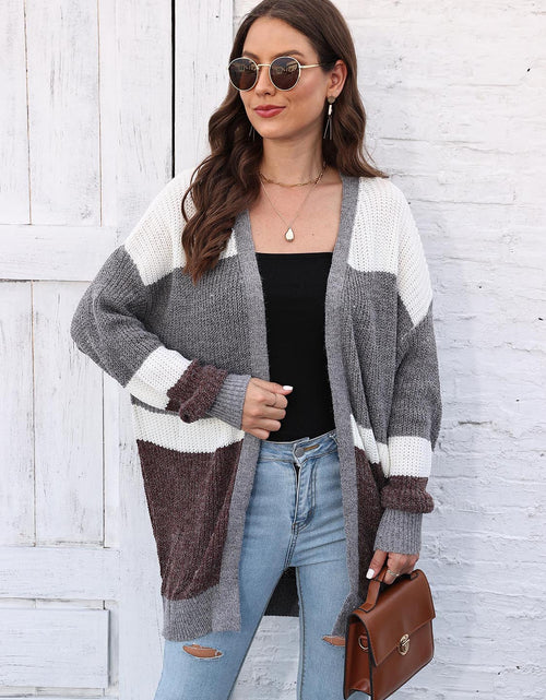 Load image into Gallery viewer, Color Block Open Front Cardigan
