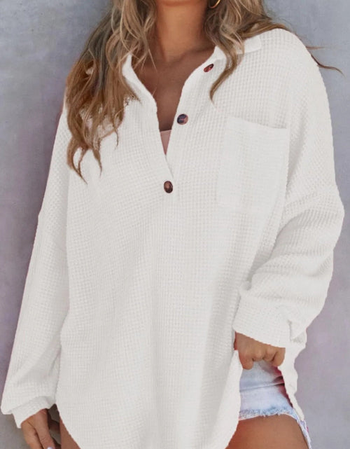 Load image into Gallery viewer, Half Button Long Sleeve Sweatshirt
